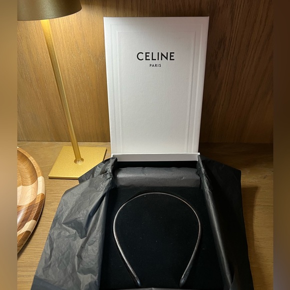 Celine Triomphe Canvas & Calfskin Headband - Picture 2 of 9
